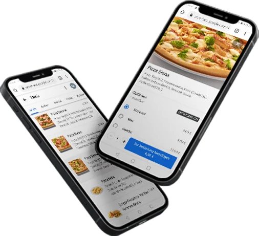 Google-Eintrag eines Restaurants mit Speisekarte und Bestellmöglichkeit