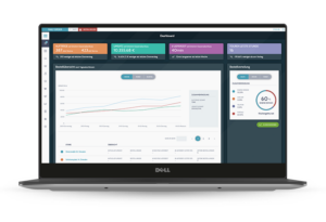 Laptop mit geöffnetem Kassensystem Dashboard